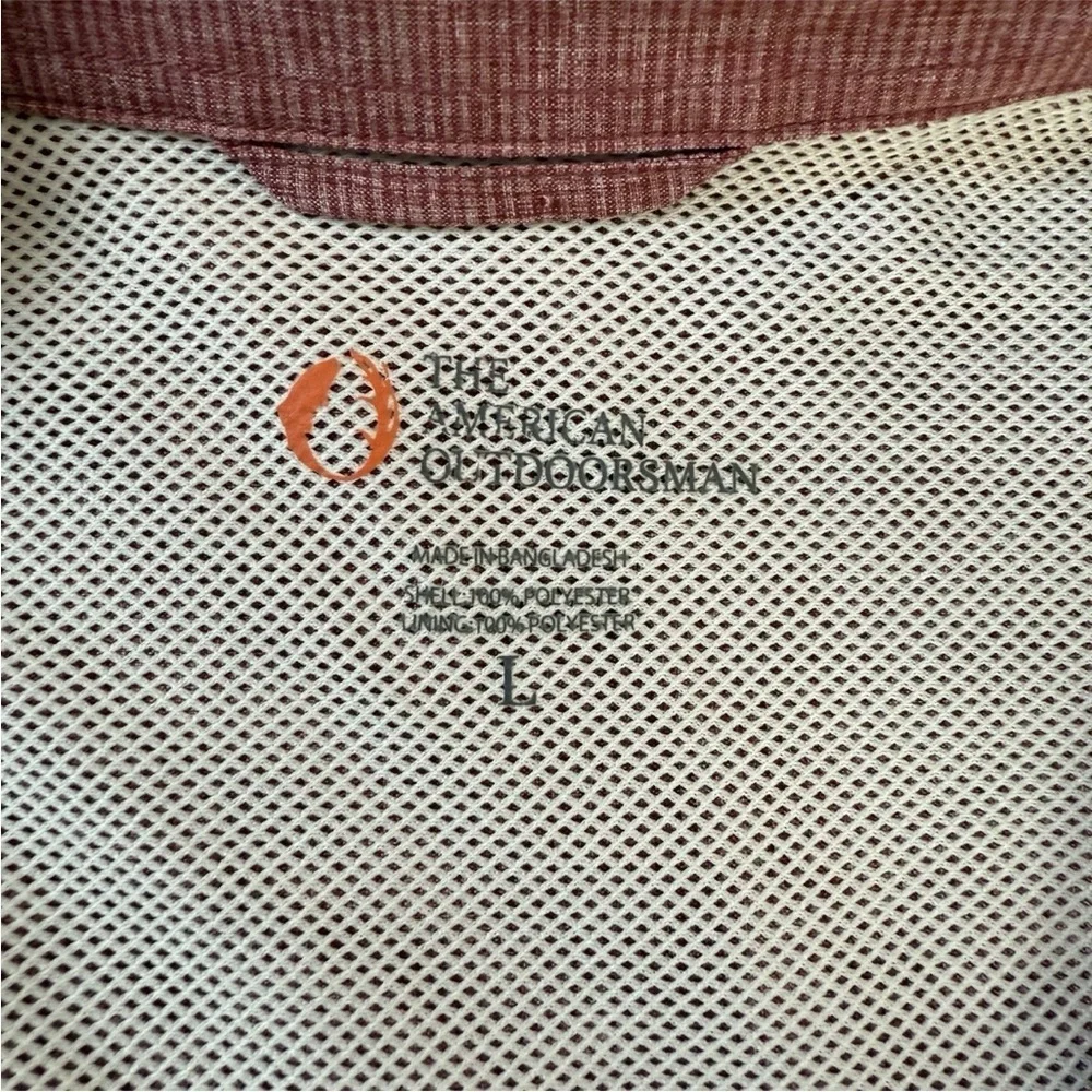 NWOT American Outdoorsman Men's L Button-Down Brick Red Shirt Fishing Lined - Picture 8 of 11